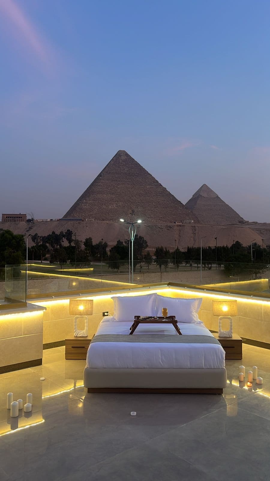 Koun Pyramids Hotel - room with a direct view of the Giza Pyramids